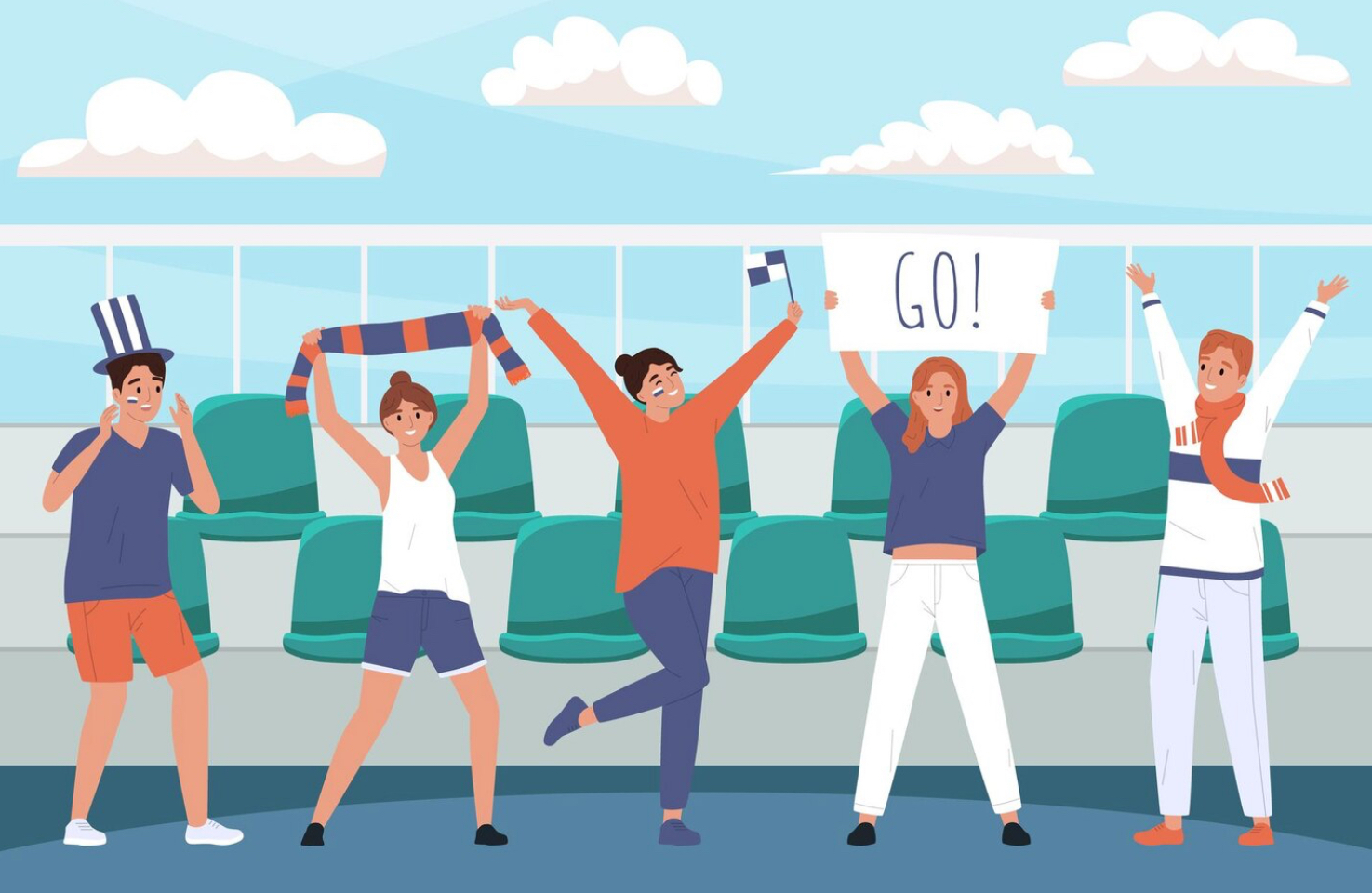 Cheering fans