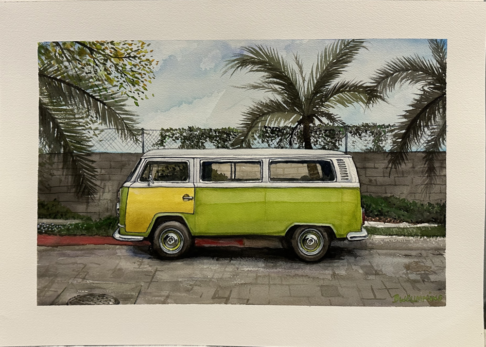 Brett Cummins Watercolor VW Bus