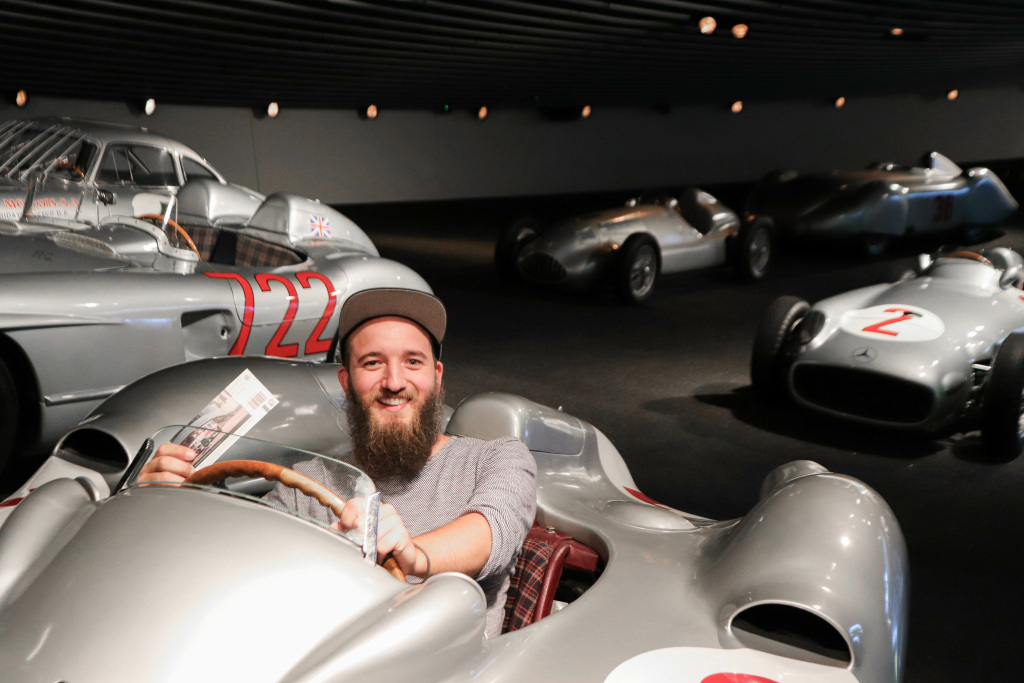 The ten millionth visitor, information technology designer Clemens Bergmann, arrived at the Mercedes