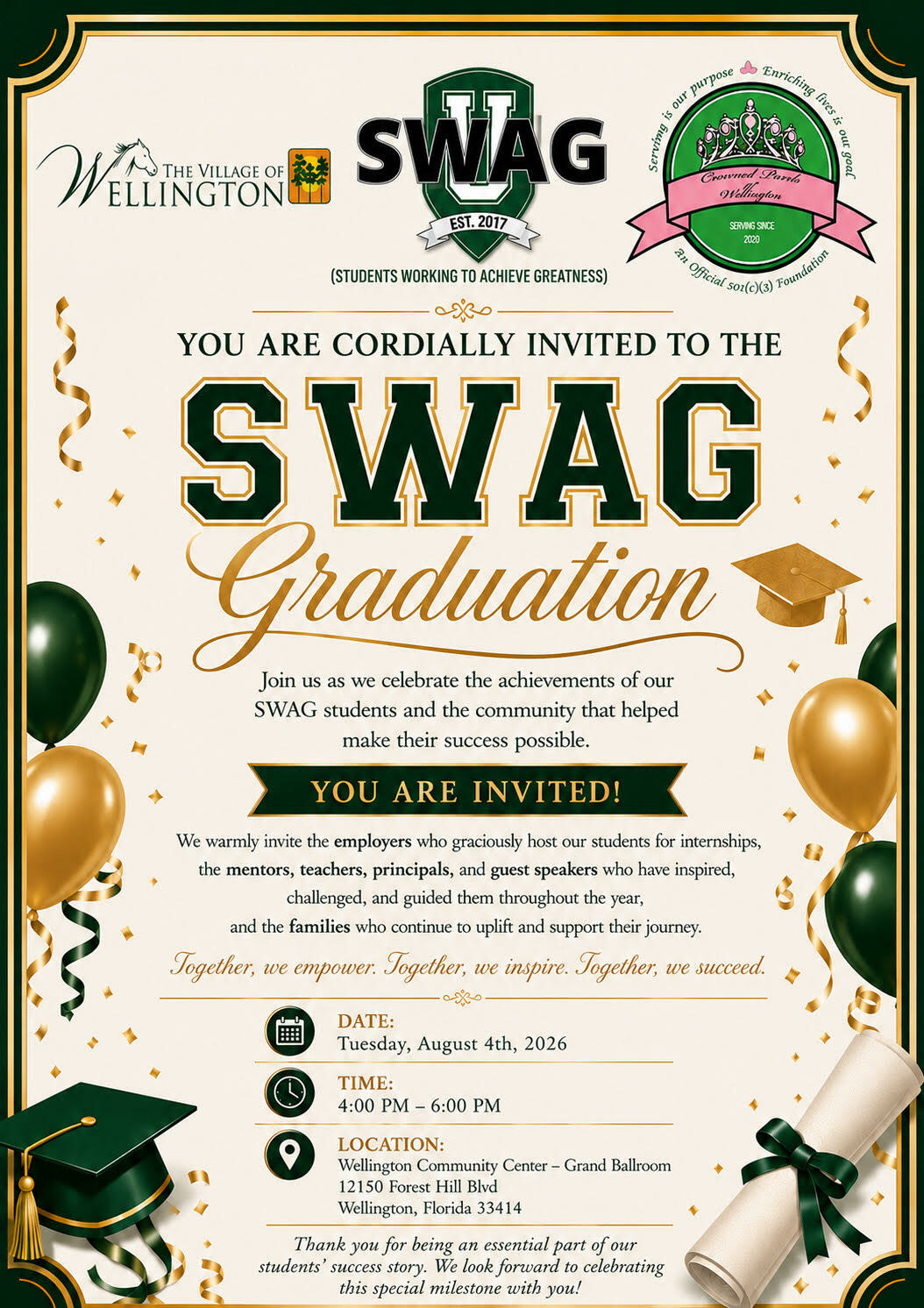 2026 SWAG Graduation Flyer