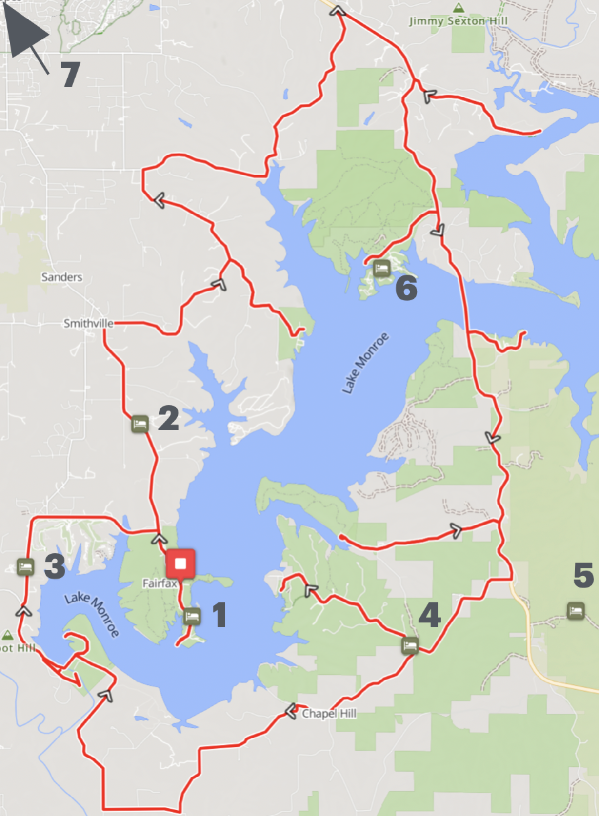 Map of lodging options