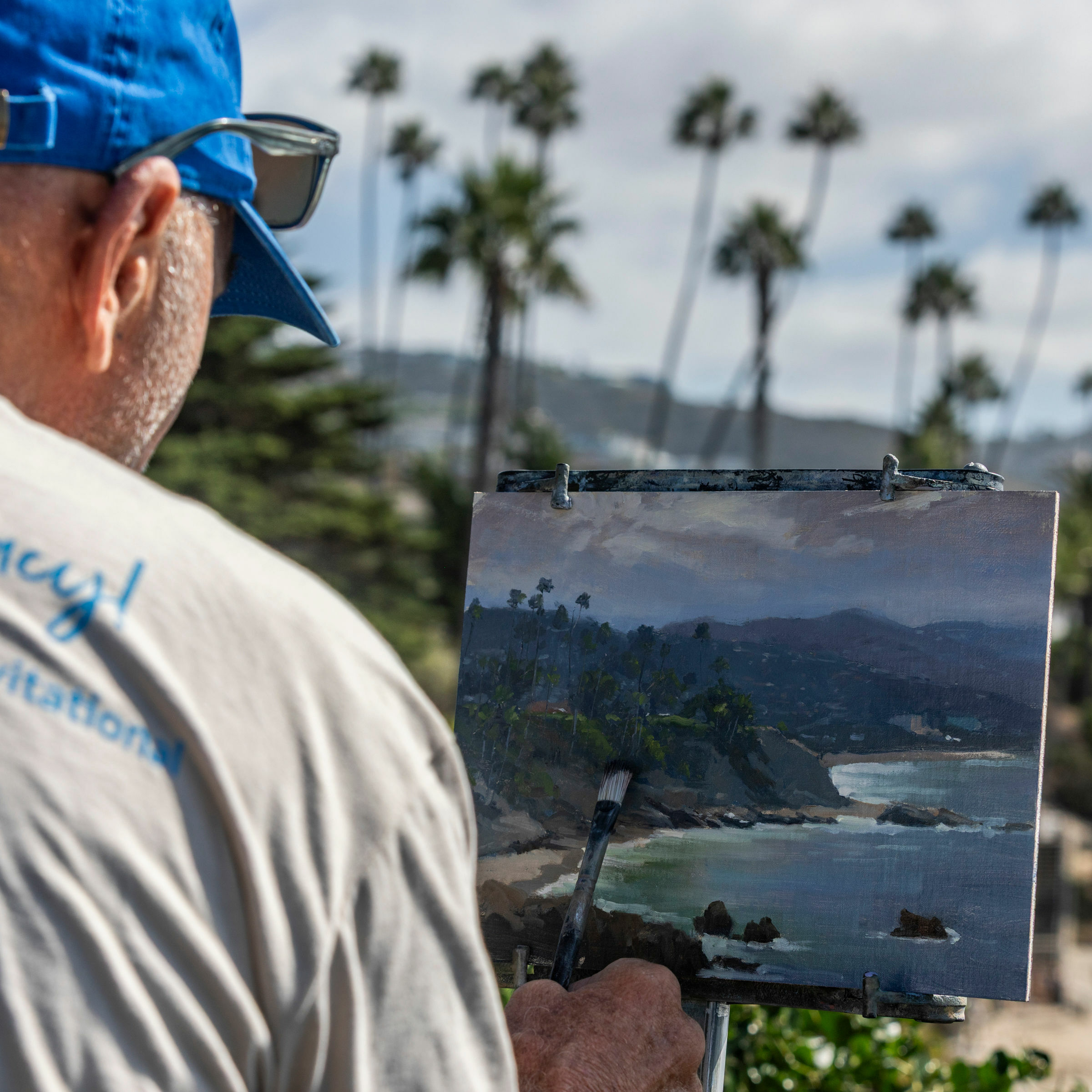 Carl Bretzke at easel