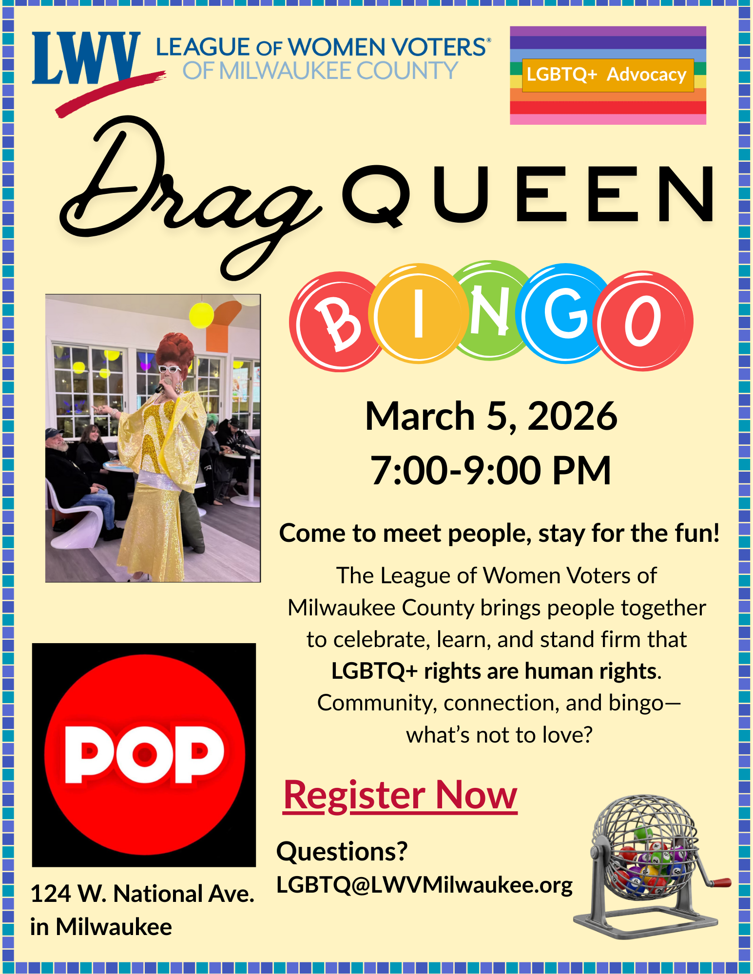 POP Drag Bingo 3-5-2026