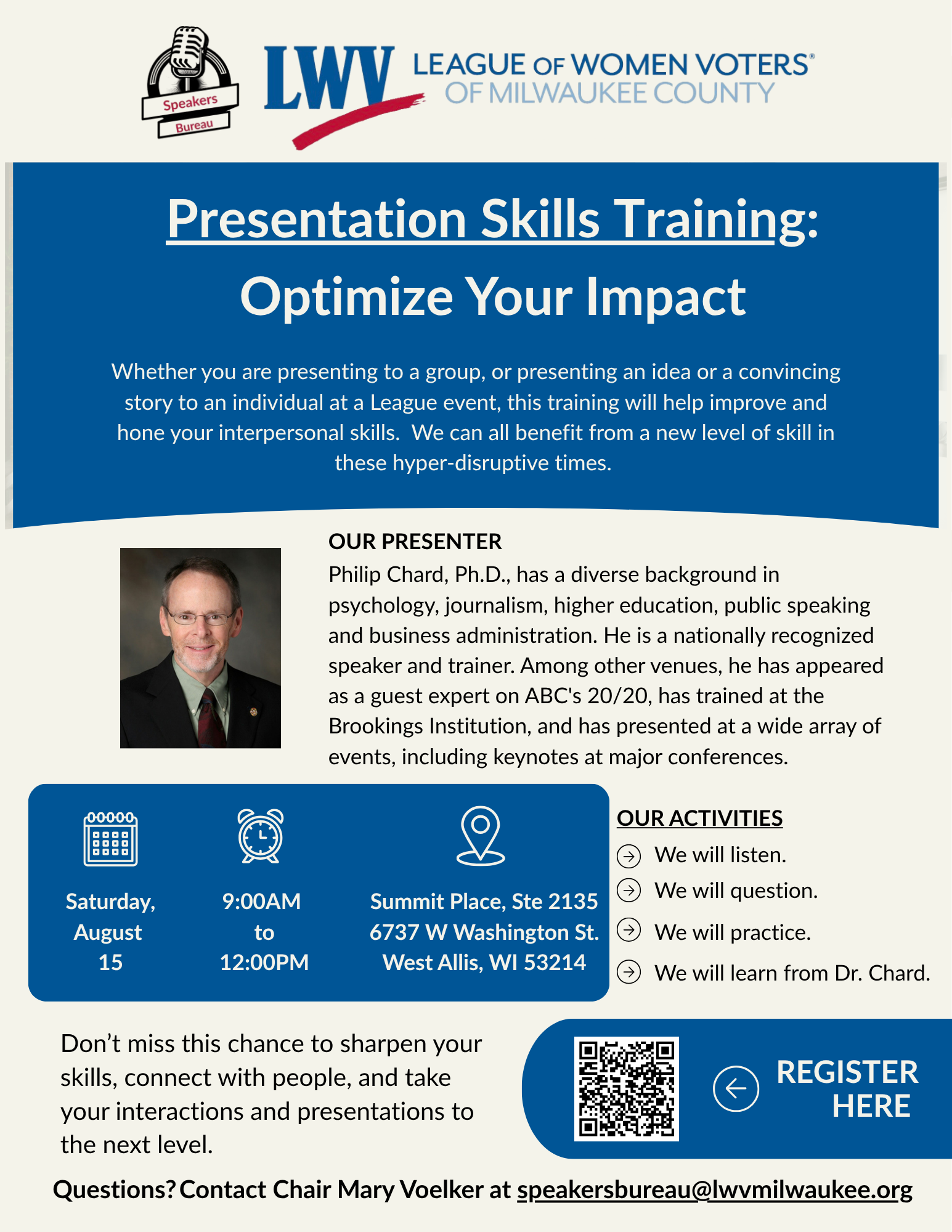 Chard Presentation Skills Event 8-15-2026