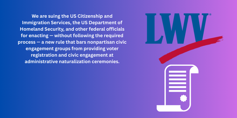 LWVMC Joins Lawsuit - Federal Gov