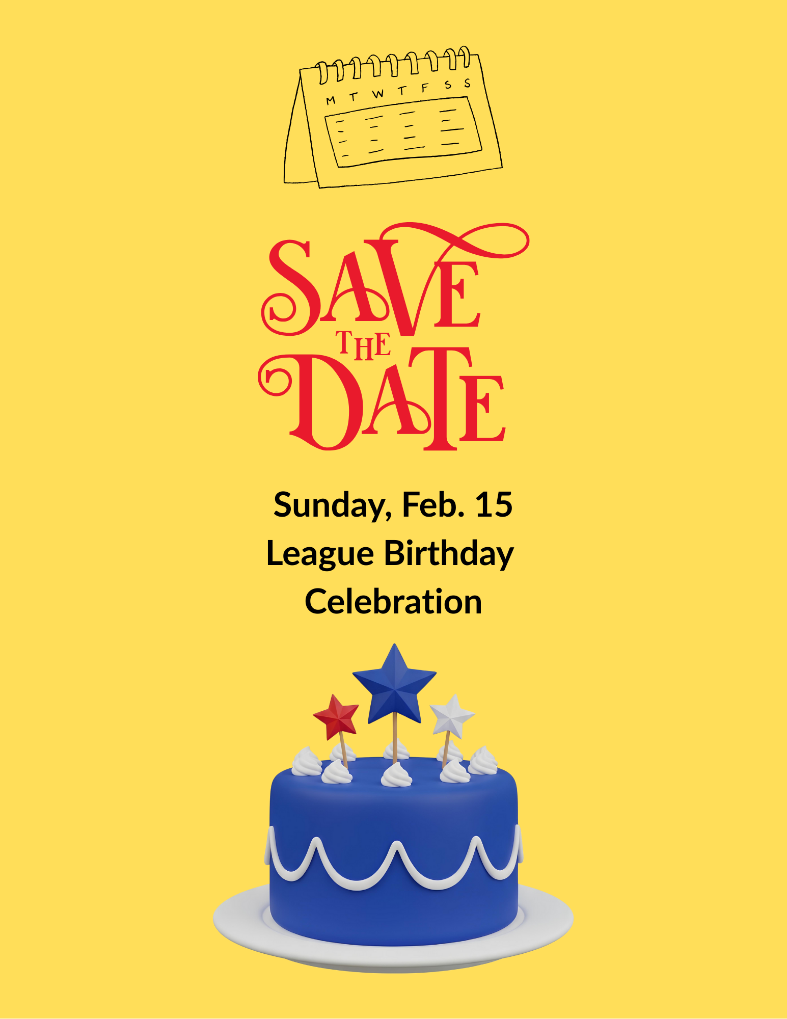 Save the Date League Bday Party 2-15-2026