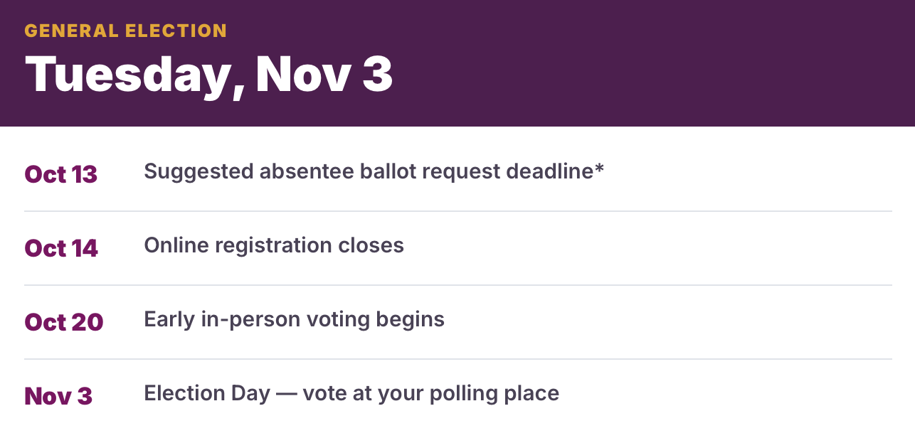 Fall 2026 Election Dates