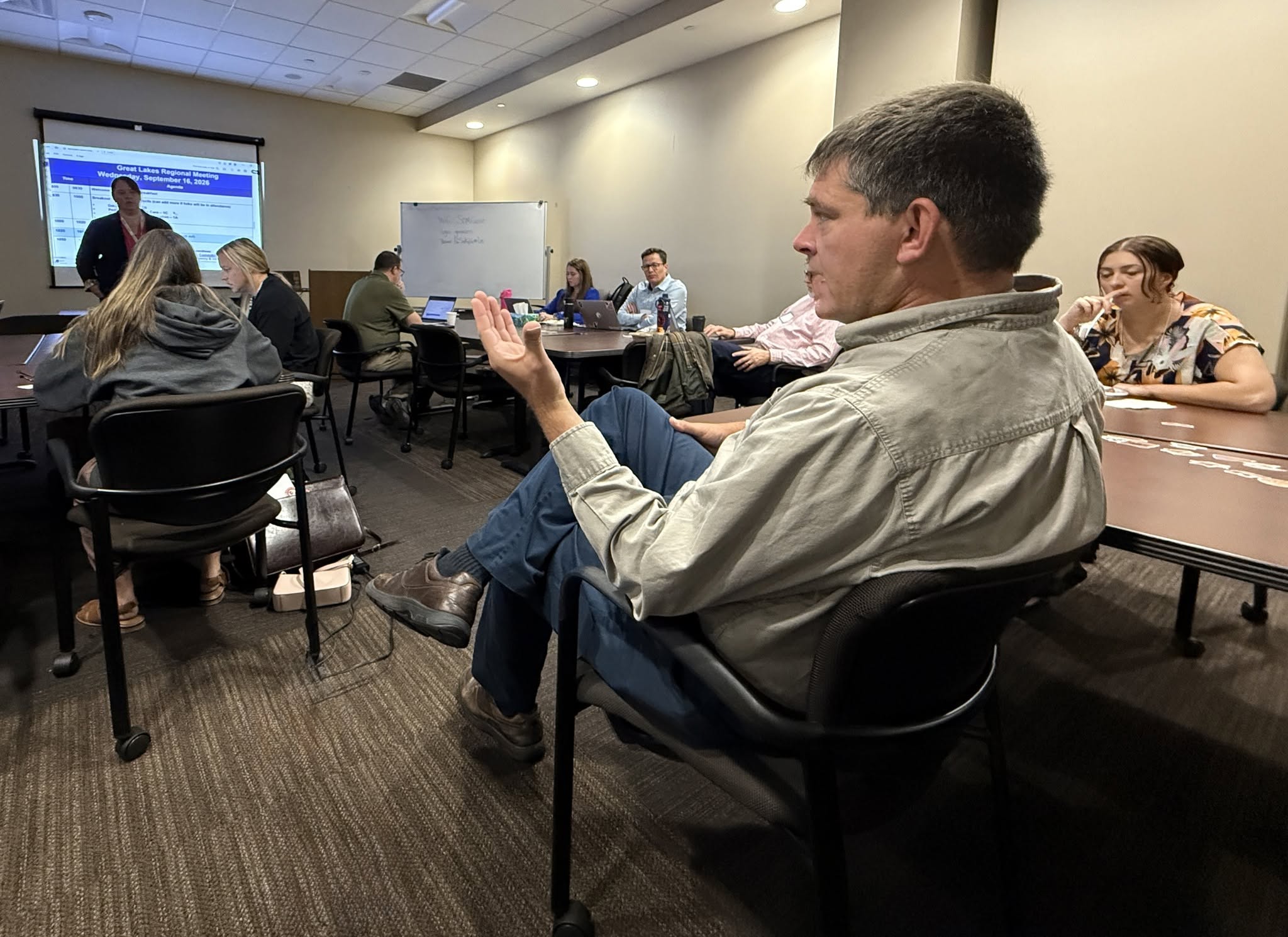 EMS professionals collaborating at a meeting