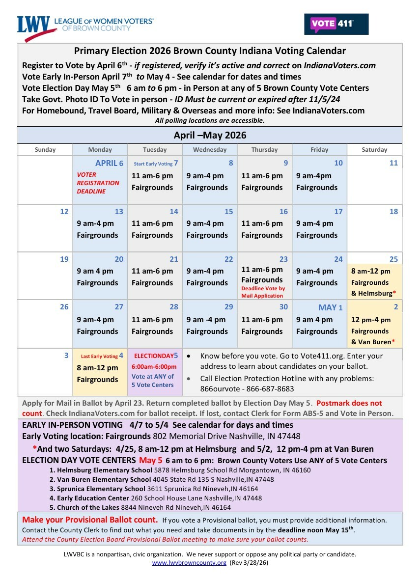 2026 Primary Calendar