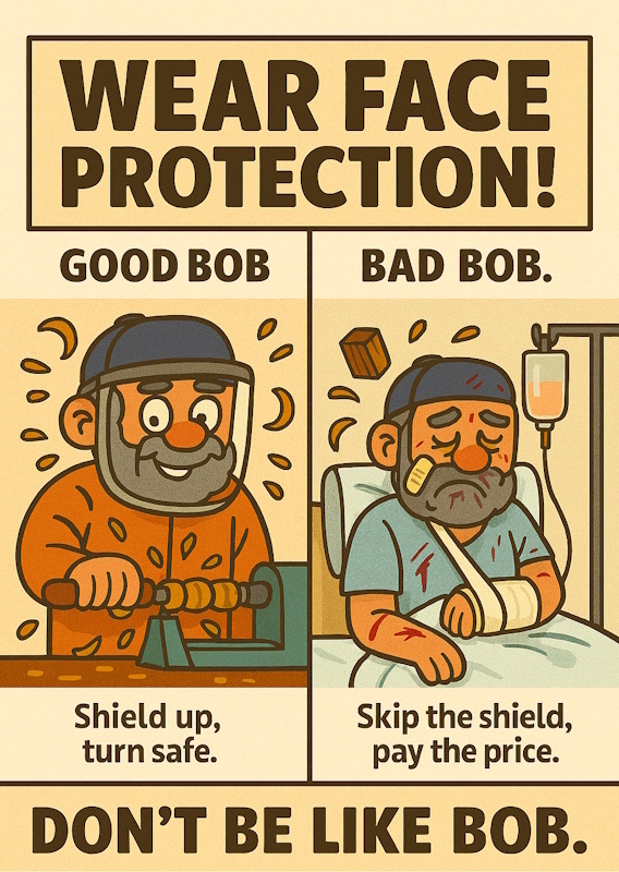 Woodturning safety cartoon