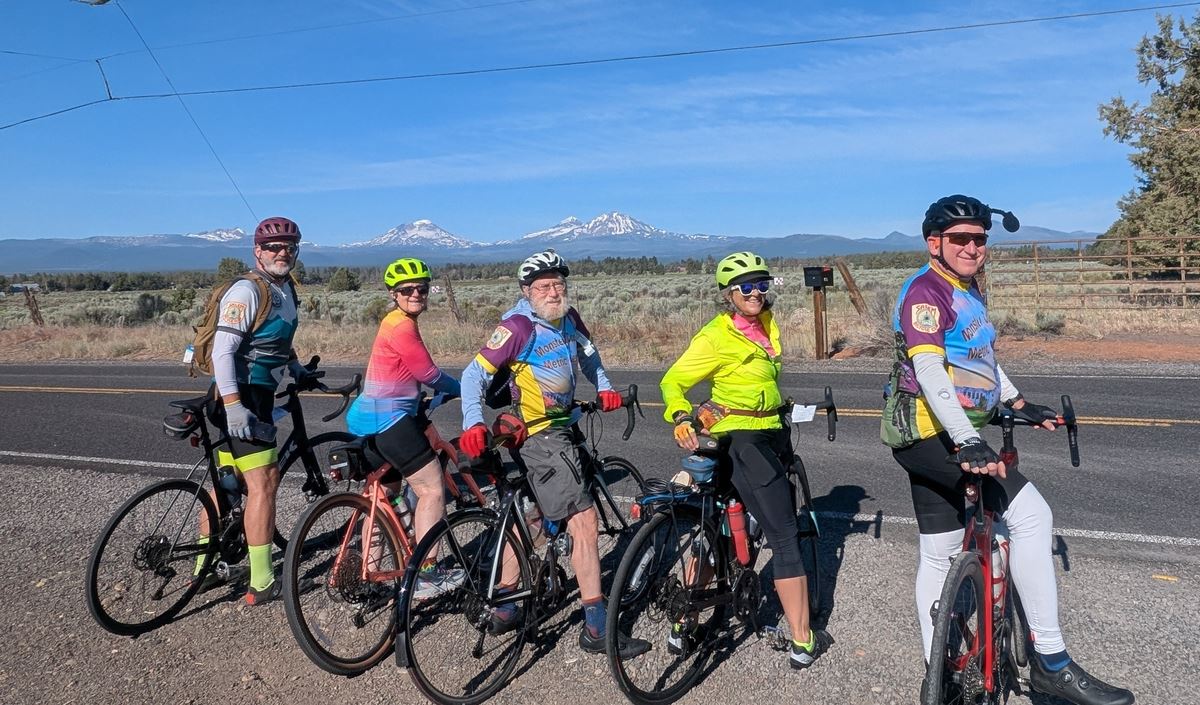 Group enjoying Sisters Mountains
