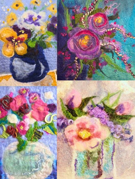 Wet Felting Flower Collage with Rita Chester