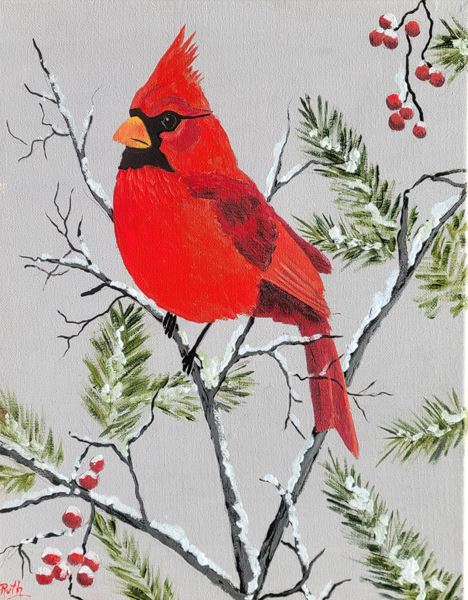 Papa Cardinal Paint Party with Ruth Stewart