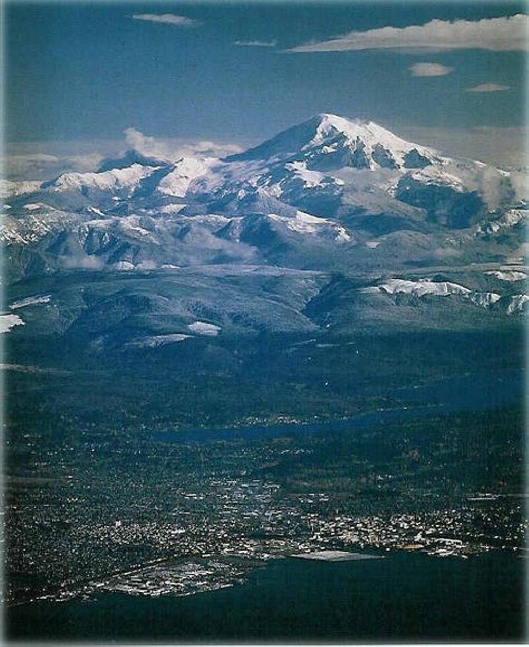 Bellingham aerial Mt Baker