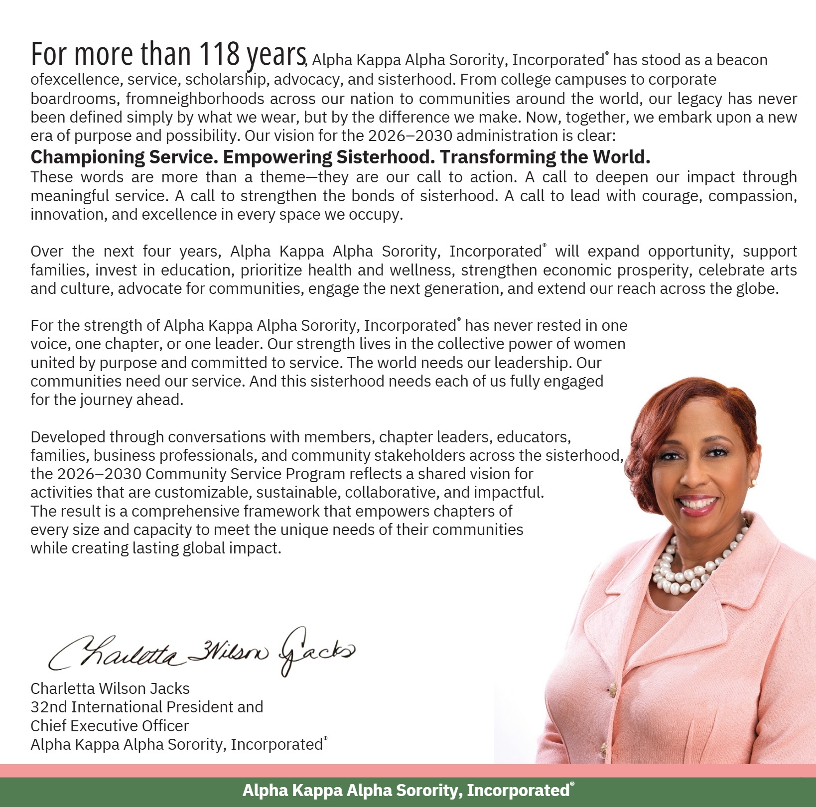 President International Program Overview