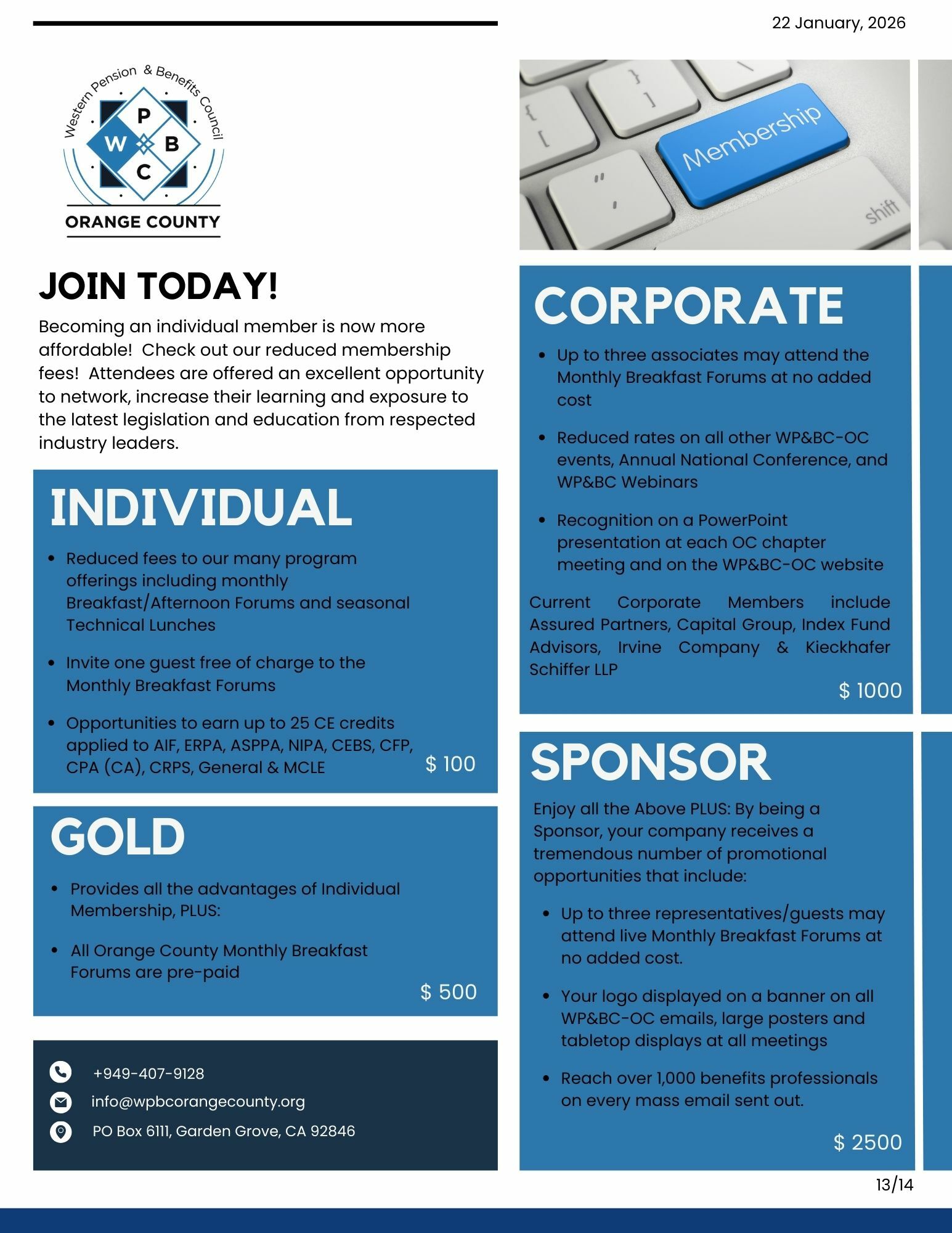 Membership Advantages Jan 2026