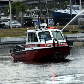 Cape Coral Fire Boat at the 2026 Blessing of the Fleet Parade