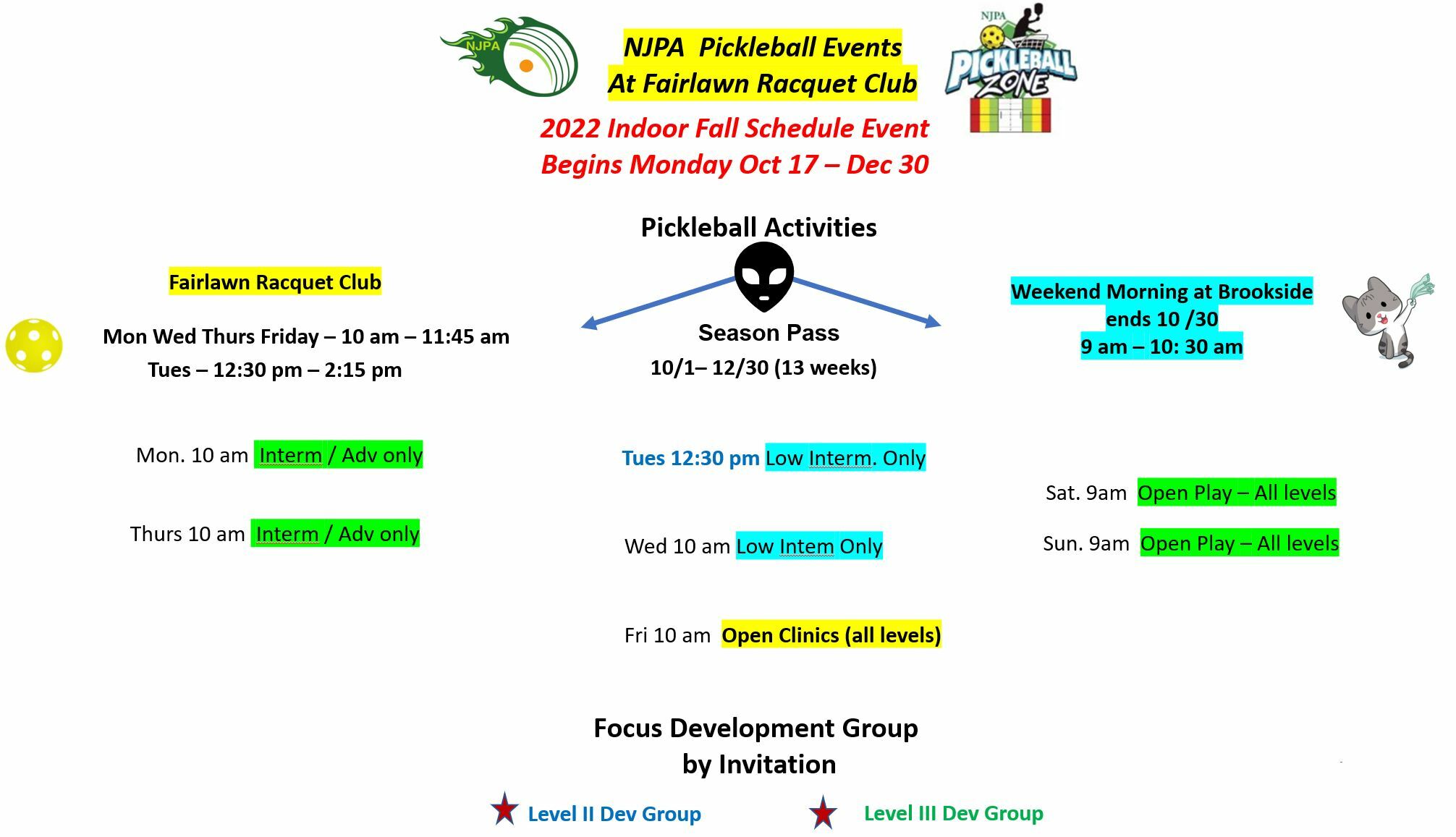 Indoor Open Play Fairlawn 1230 pm Low Intermediate Play