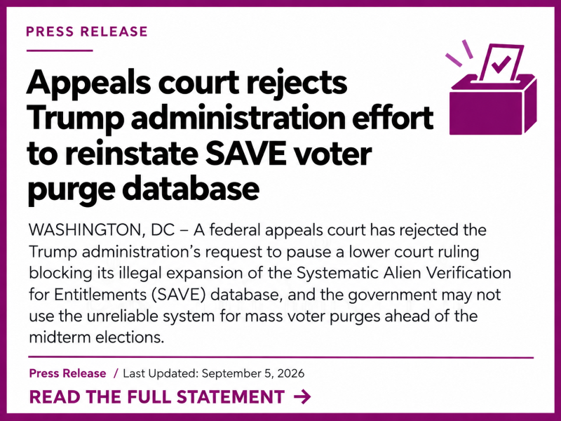 Court Rejects SAVE voter purge