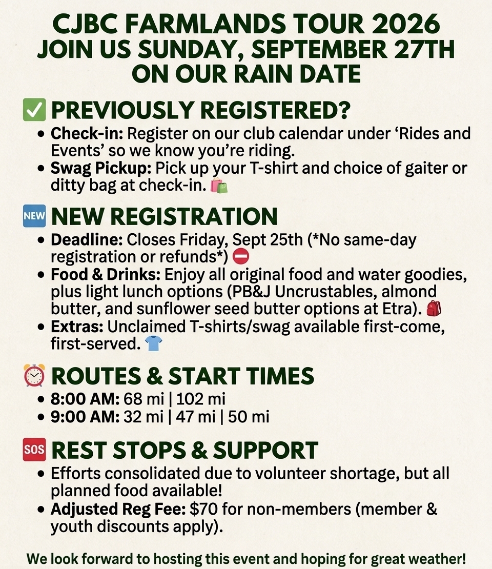 Farmlands 2026 raindate flyer