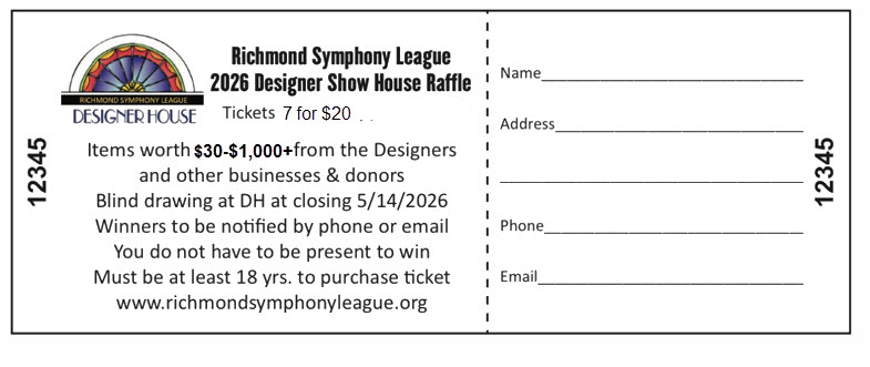 Designer House Tour - 7 Raffle Tickets $20