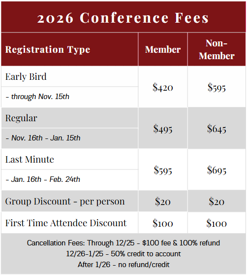 2026 Fee Grid