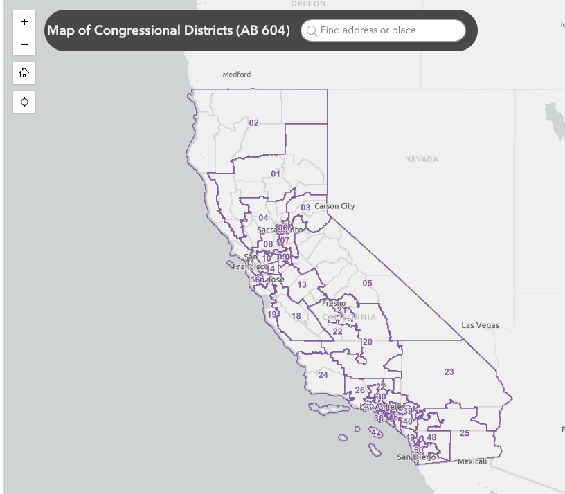 Proposition 50 District map