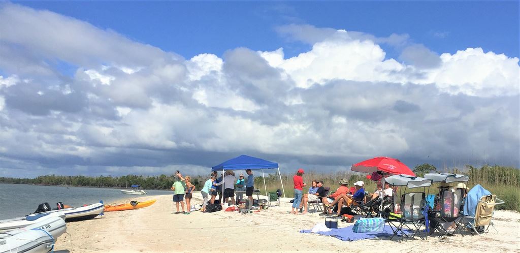 Cruisers on the beach at Panther Key