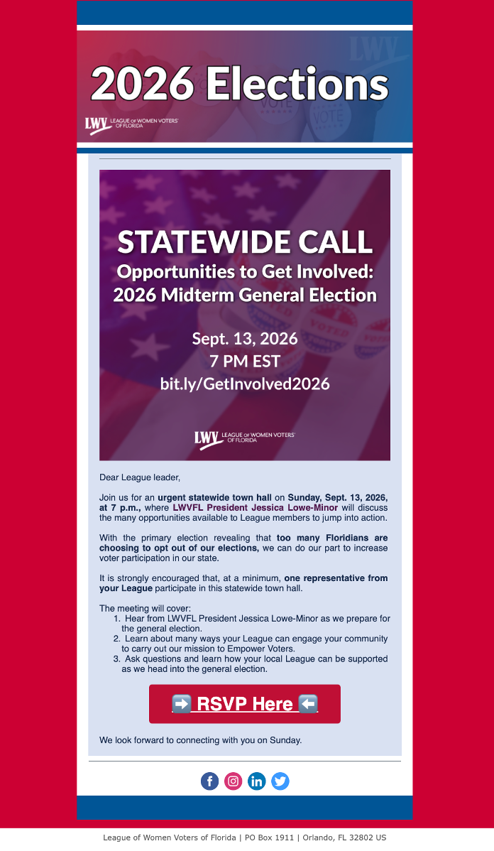 LWVFL Call- Sept 13, 2026