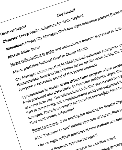 Observer Report: City Council