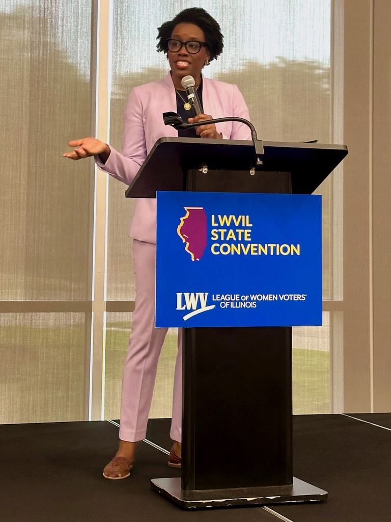 LWVIL Convention Keynote speaker Congresswoman Lauren Underwood