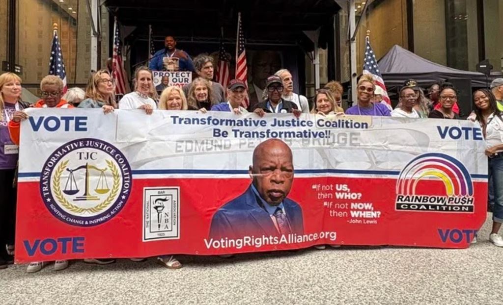 John Lewis Day of Action gathering in Chicago, 2025