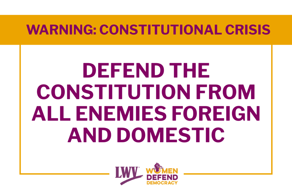 Defend the Constitution protest sign