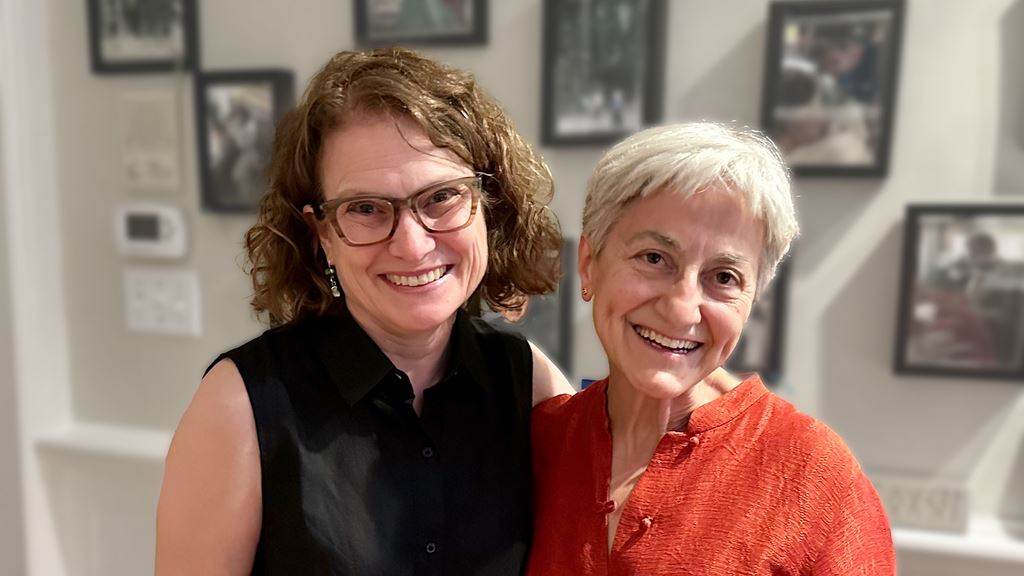LWVE co-presidents Lisa Seegers and Georgia Vlahos