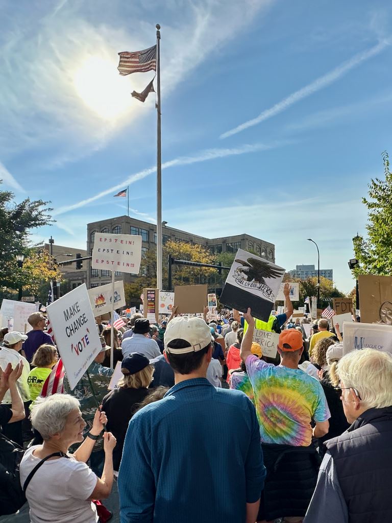 Lisa & Pete with signs
