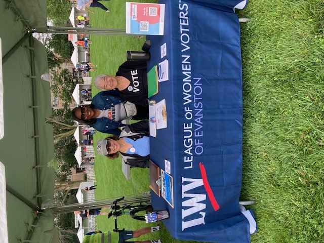 YWCA Evanston/North Shore President & CEO Cherese Ledet (center) stopped at our reg table