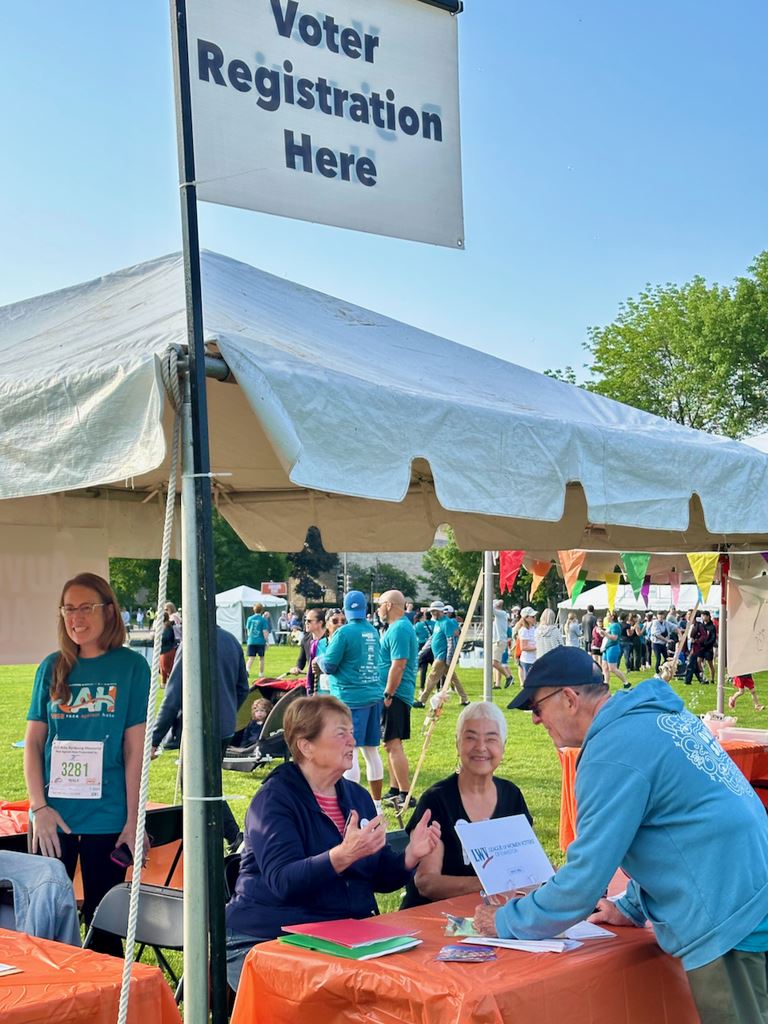Voter Registration table at the Race Against Hate event.