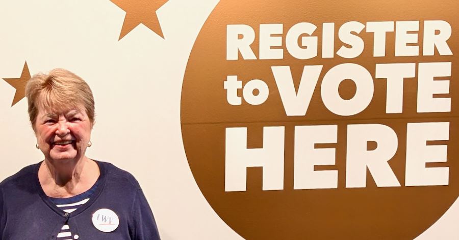 Register to vote her on wall with Mary Kelly