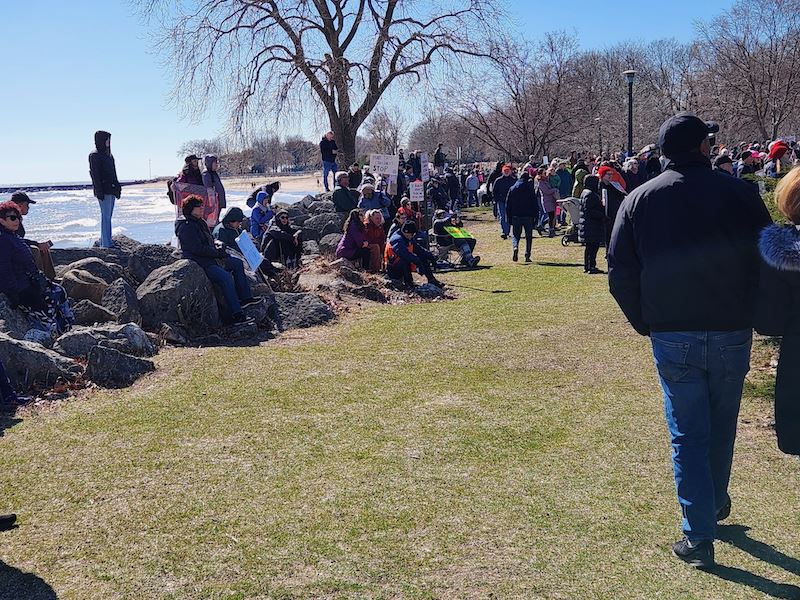 No Kings protest along the lake shore