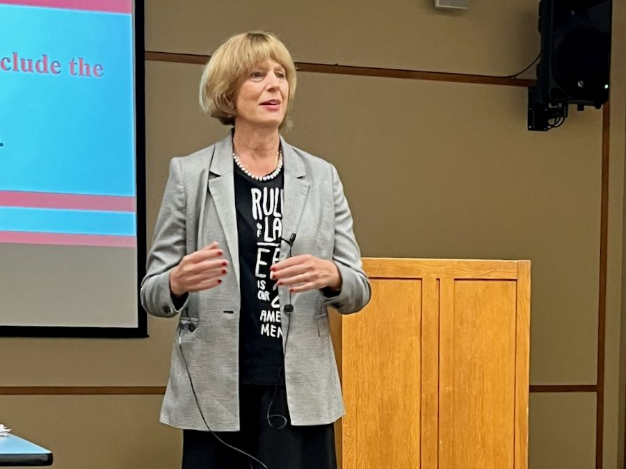 The speaker, Michele Honora Thorne
