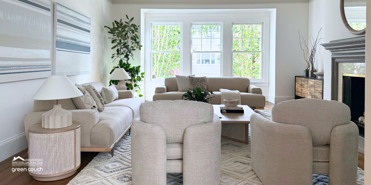 RESA Sold Over List Price Club Staging by Green Couch