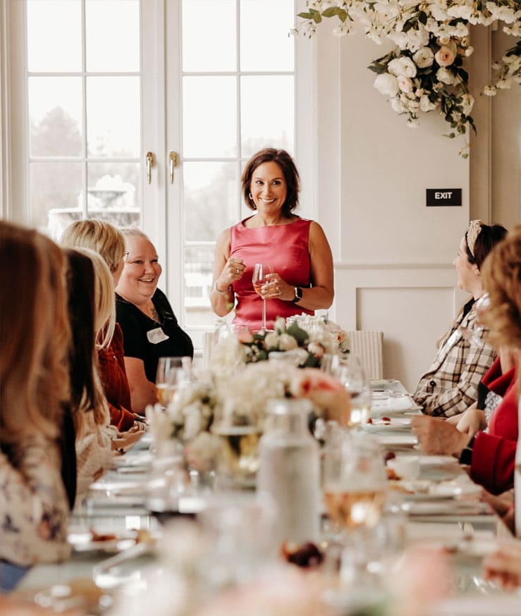 Andrea Liebross business coach speaking on scaling a home staging business