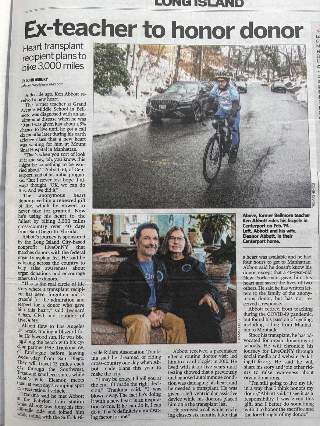 Ken Abbott Newsday Article