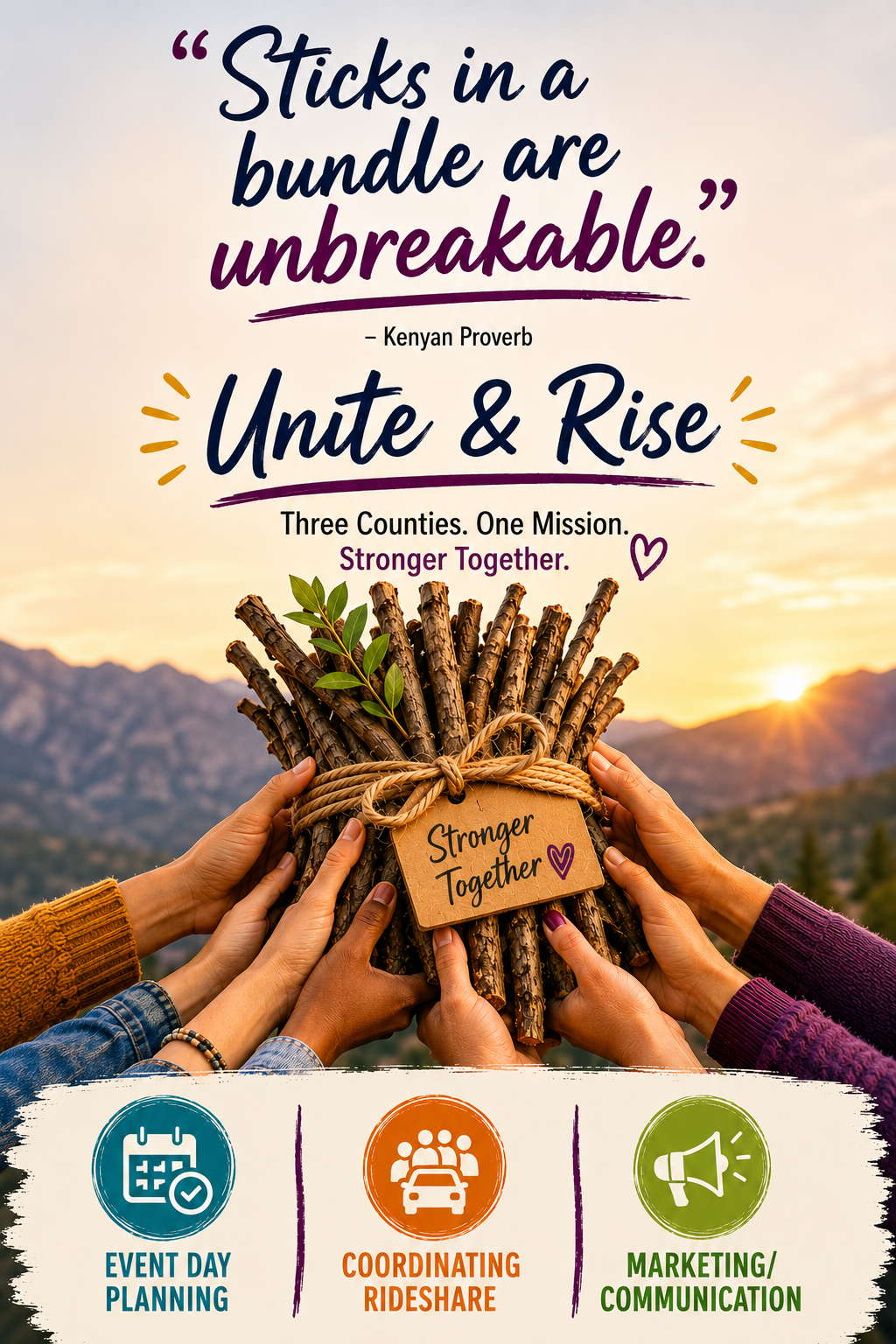 Sticks in a Bundle - volunteer graphic