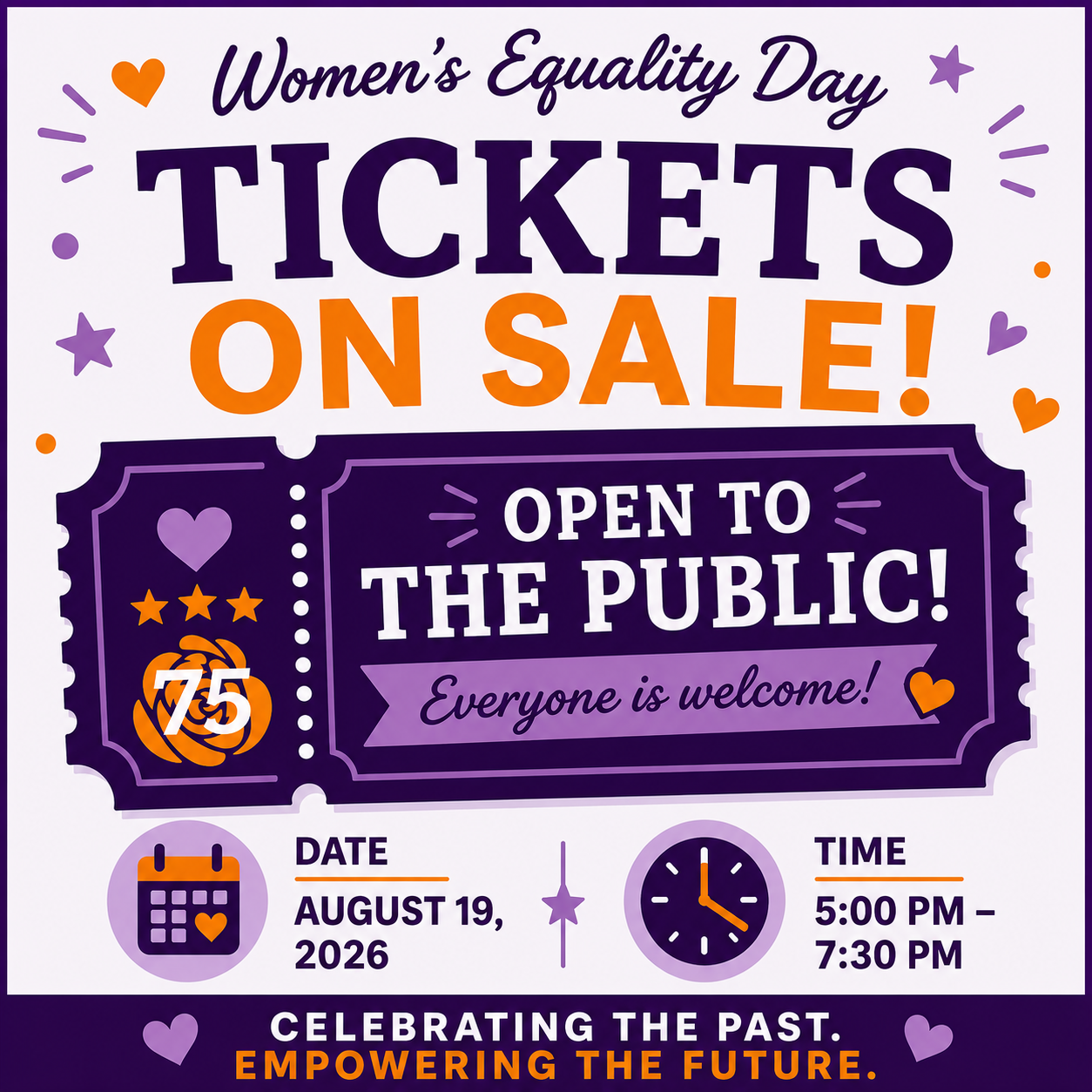 An image of a ticket with details about the event. Click on the image to buy a ticket.