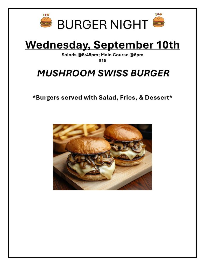 2025 Sept Burger Night