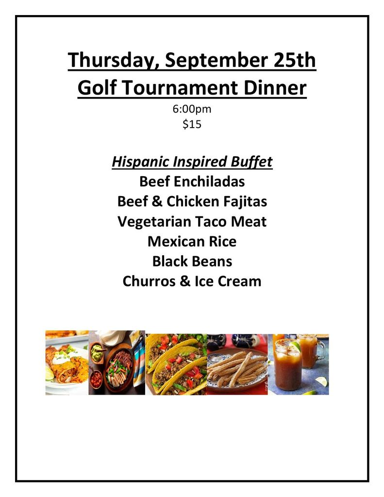 2025 Sept golf tourny buffet