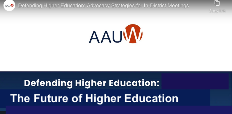 American Association of University Women (AAUW) The Future of Higher Education January 15, 2026 event
