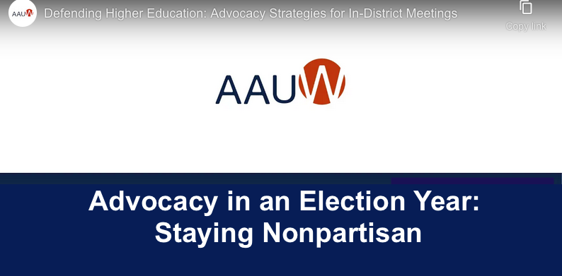 Featured Community Event: American Association of University Women (AAUW) 'Advocacy in an Election Year: Staying Nonpartisan' event