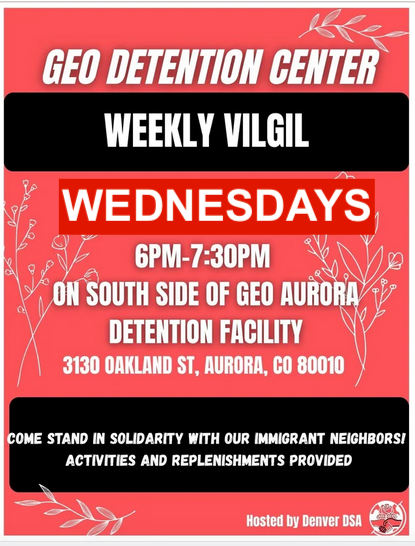 Featured Community Event: Wednesday Vigils Protesting Aurora Detention Center event